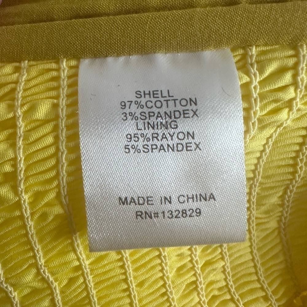 MAJORELLE Sienna Yellow Lace Up Smocked Back Long Sleeve Crop Top Size S - Picture 8 of 8